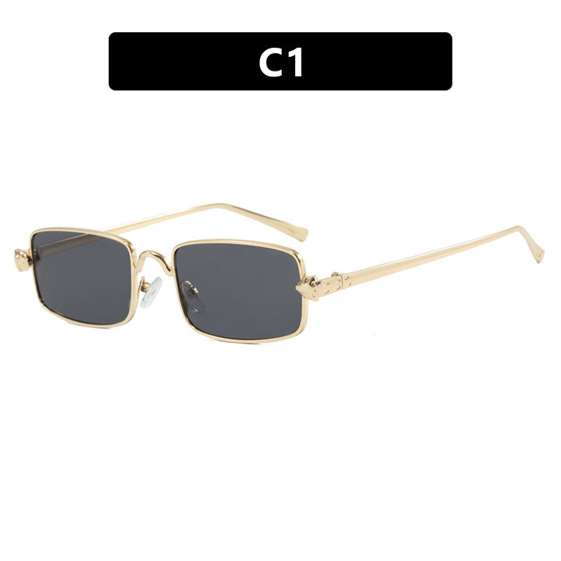 Dame elegant kvadratisk solbrille med luksus metallramme og UV-beskyttelse Luvikno