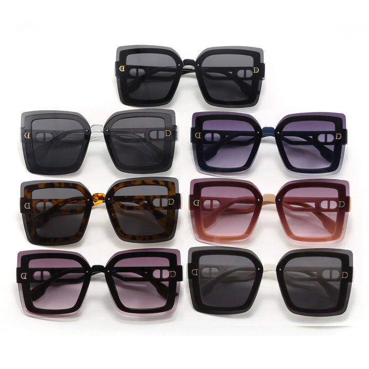 Dame moteriktig oversized solbrille i geometrisk design Luvikno