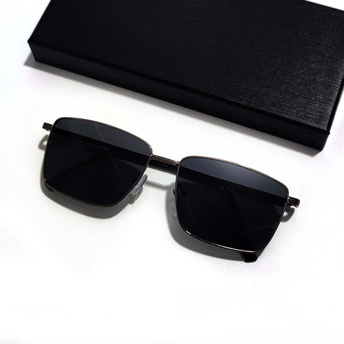 Herremodern kvadratisk solbrille med UV-beskyttelse og ergonomiske stenger Luvikno