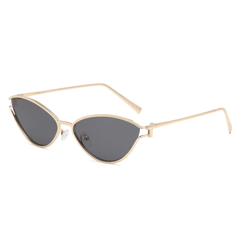 Dame Cat-Eye solbriller med elegant metallramme og UV-beskyttelse Luvikno