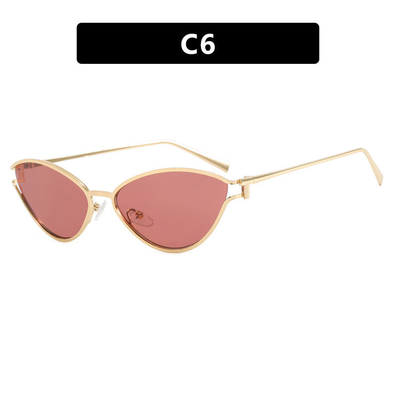 Dame Cat-Eye solbriller i elegant gullramme Luvikno