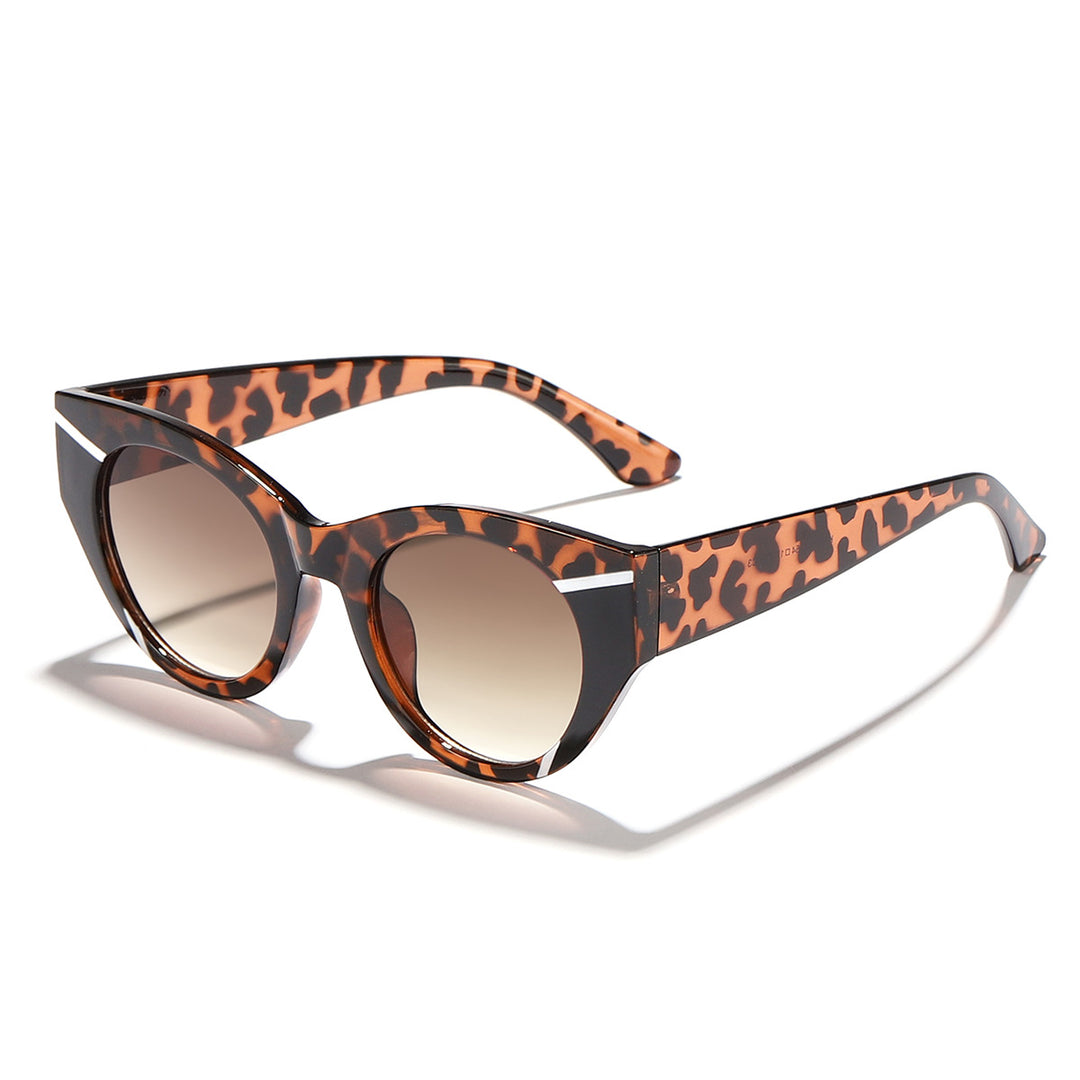 Dame moteriktig solbrille med unik leoprint Luvikno