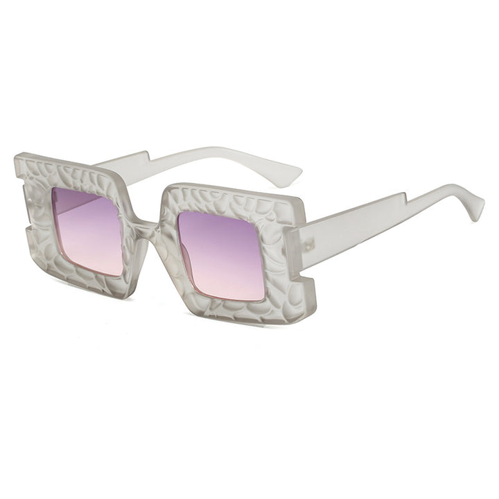 Dame oversized solbrille med strukturert ramme Luvikno