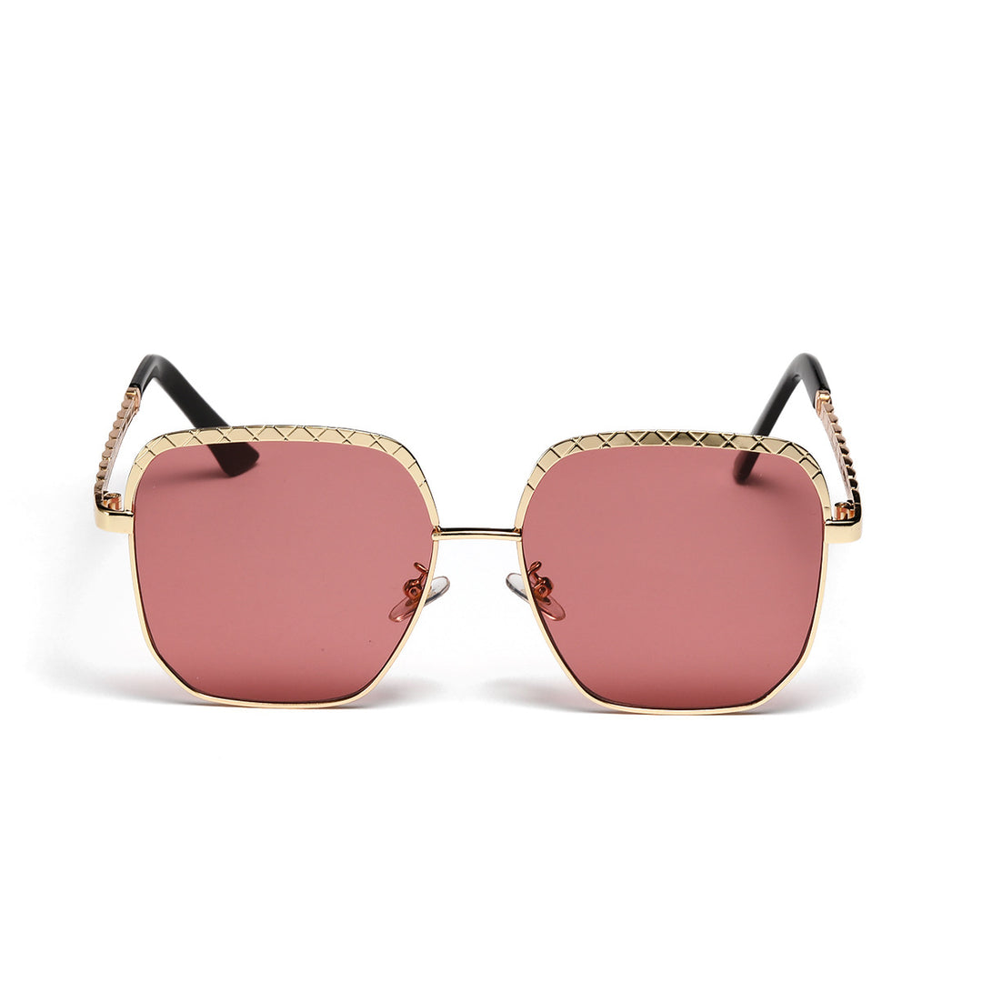 Dame moteriktig oversized solbrille i geometrisk design Luvikno