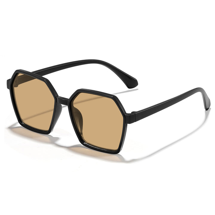Dame elegant solbrille i moderne hexagon-design Luvikno