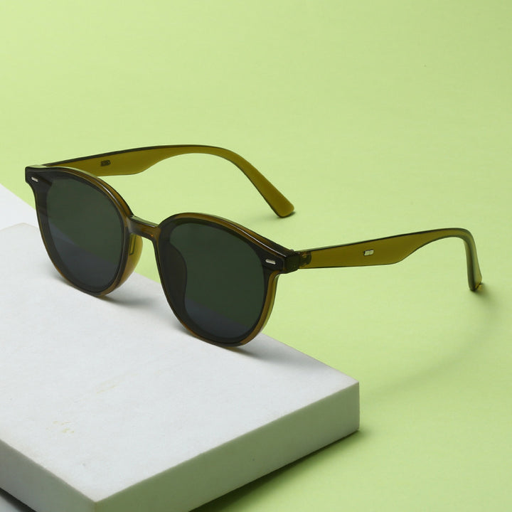 Dame Motemessig Solbrille med trendy, rund ramme og UV-beskyttelse Luvikno