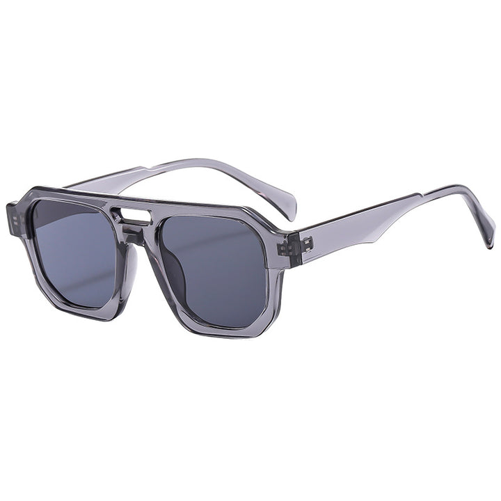 Dame eksklusiv polygonal solbrille med luksuriøst skjoldpadde-mønster Luvikno