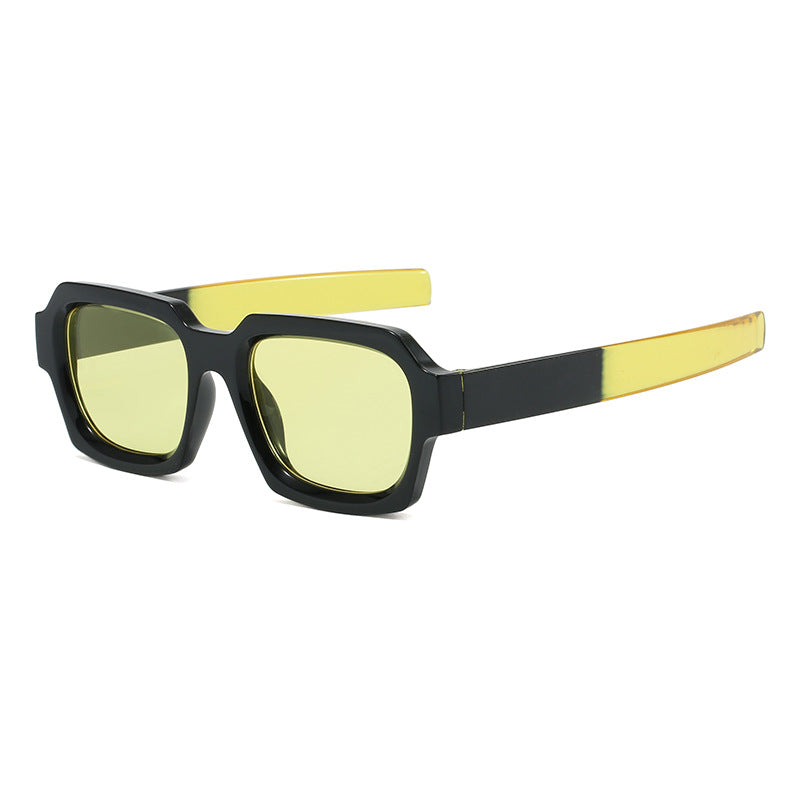 Dame moteriktig stilfull kvadratisk solbrille med kontrasterende ramme Luvikno