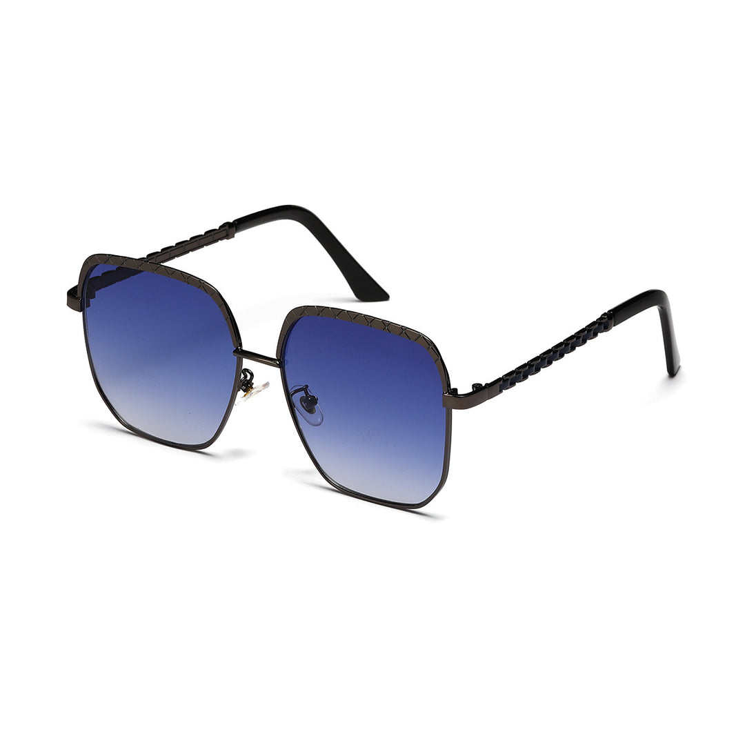 Dame moteriktig oversized solbrille i geometrisk design Luvikno