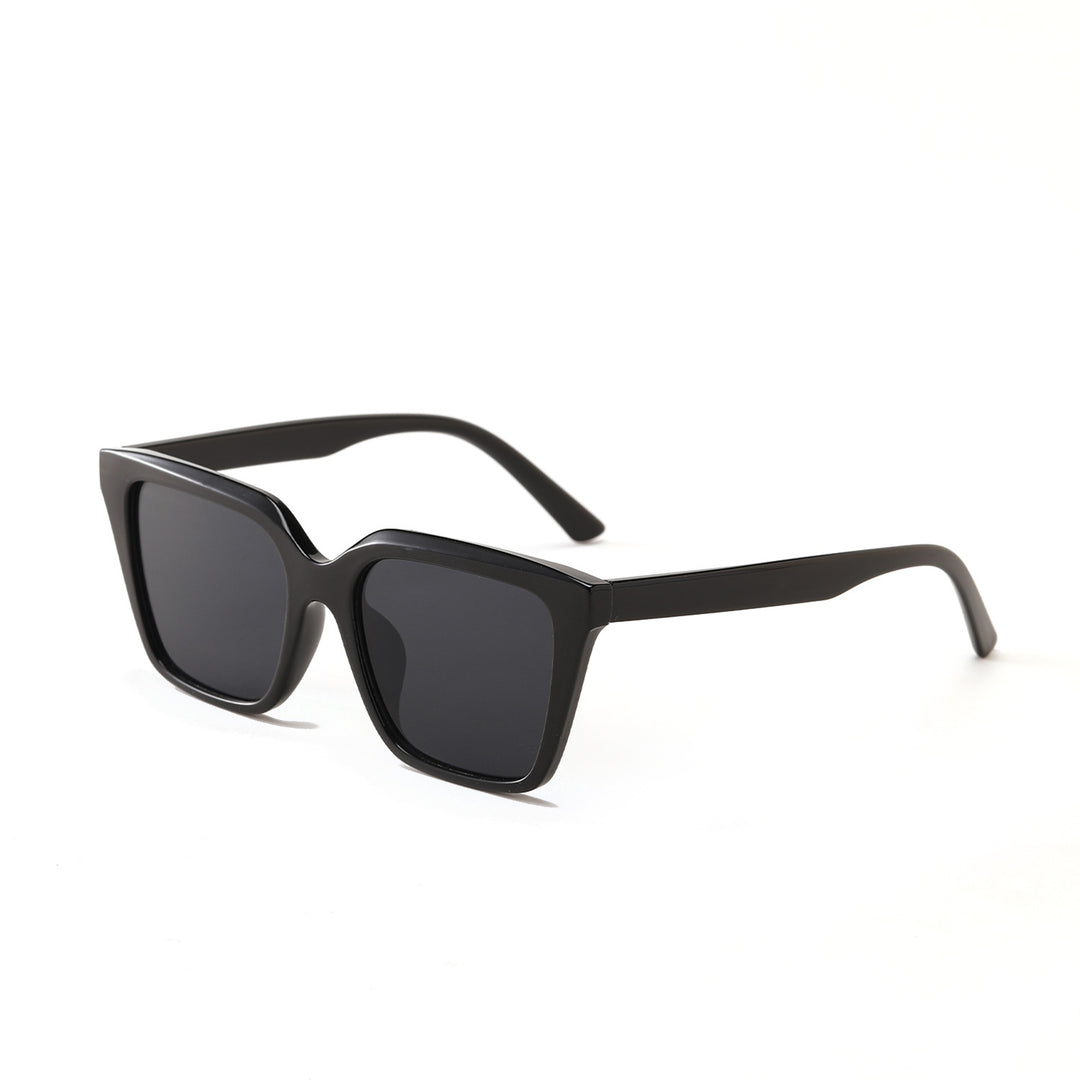 Dame geometrisk solbrille med beskyttende UV-filter og stilfullt skilpadde-design Luvikno