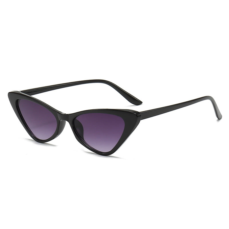 Dame stilige Cat-Eye solbriller med glanset plastramme Luvikno
