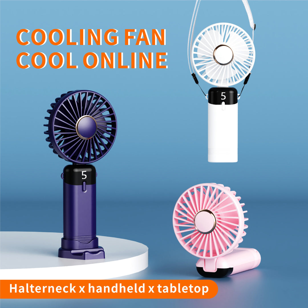 Unisex nan oppladbar bærbar håndholdt og skrivebordsfan med LED batteriindikator Luvikno