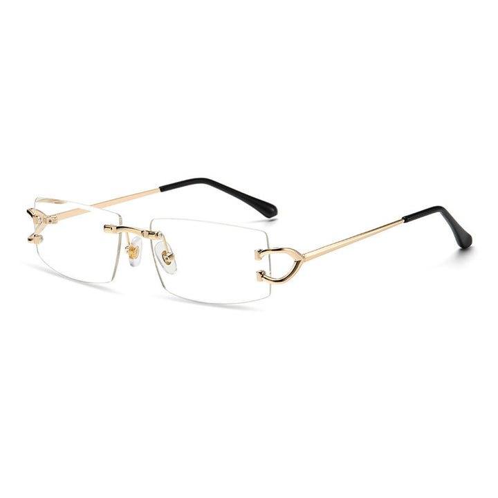 Dame Elegant Minimalistisk Solbrille med unike Metalldetaljer Luvikno