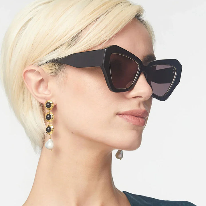 Dame trendy Cat-Eye solbriller med elegant ramme og UV-beskyttelse Luvikno