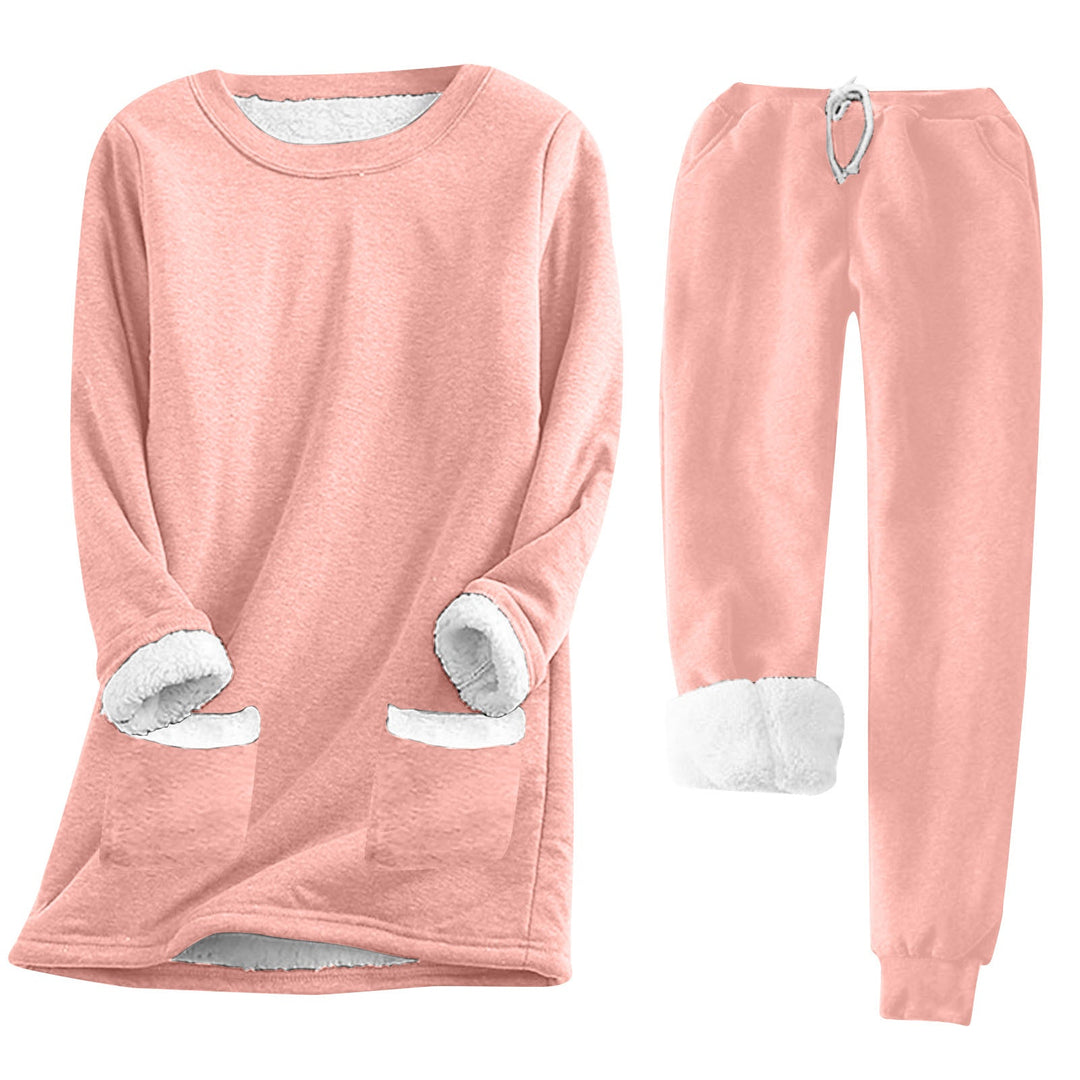 Luvik | Kvinne Myk Lounge Dress med fleece-fôr og praktiske lommer