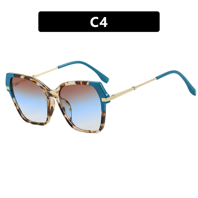 Dame kvadratisk solbrille med elegant metallramme og beskyttende UV-filter Luvikno