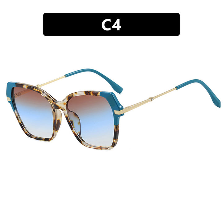 Dame kvadratisk solbrille med elegant metallramme og beskyttende UV-filter Luvikno