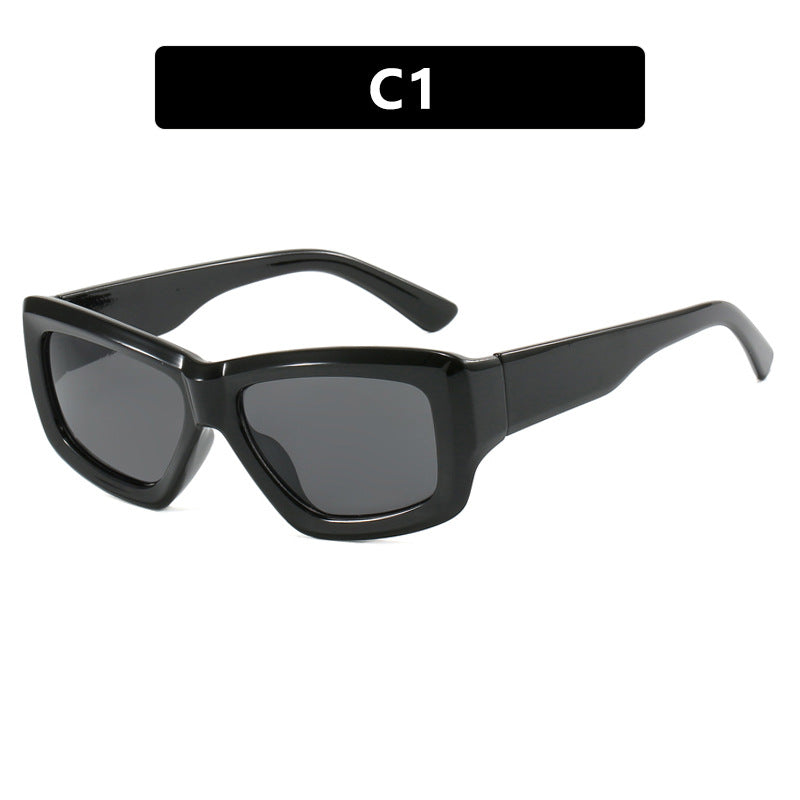 Dame trendy firkantet solbrille med gjennomsiktig ramme og komfortable linser Luvikno