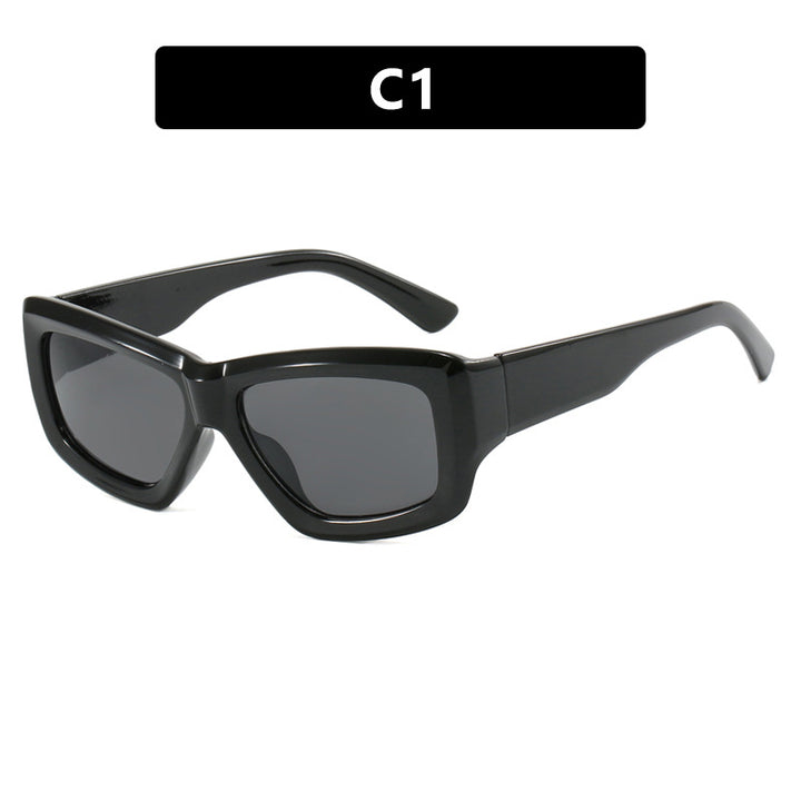 Dame trendy firkantet solbrille med gjennomsiktig ramme og komfortable linser Luvikno