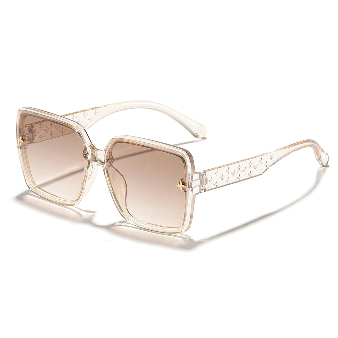 Dame oversized solbrille med elegant ramme og UV-beskyttelse Luvikno