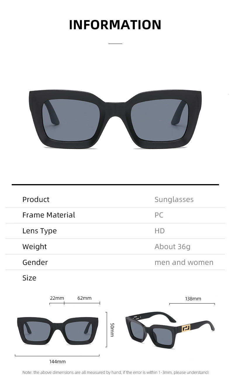 Dame kvadratisk solbrille med luksuriøs design Luvikno