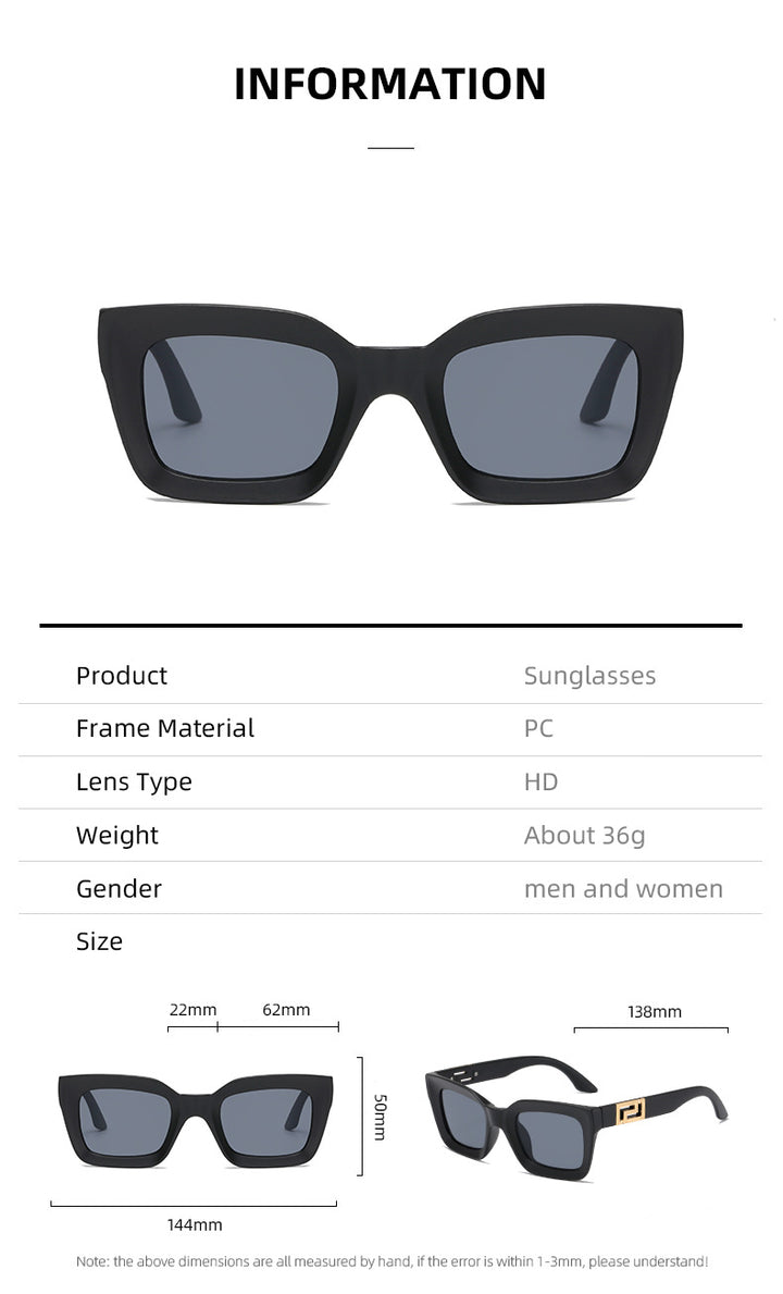 Dame kvadratisk solbrille med luksuriøs design Luvikno