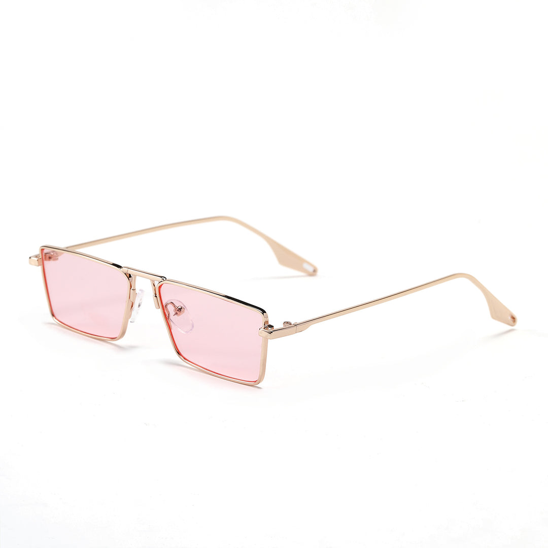 Dame elegant firkantet solbrille med smal metallramme og UV-beskyttelse Luvikno