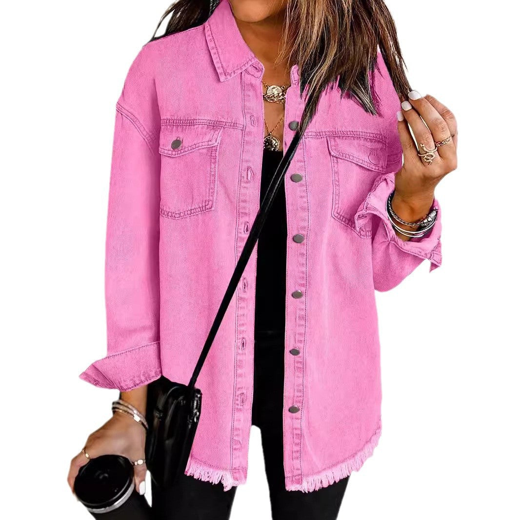 Femme Slitt Denim Vestjakke Luvik