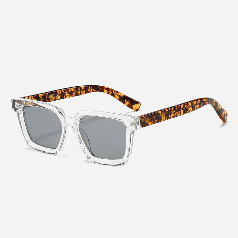 Dame kvadratisk solbrille med gjennomsiktig ramme og polarisert glass Luvikno