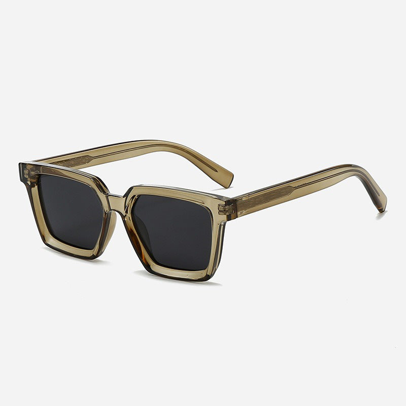 Dame kvadratisk solbrille med gjennomsiktig ramme og polarisert glass Luvikno