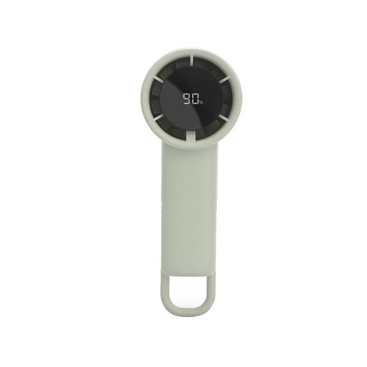 Unisex nan tragbar Mini-håndvifte med digitalt batteriindikator, stille DC-motor og opphengsløkke Luvikno
