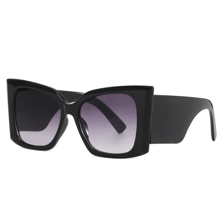 Damer moteriktig oversized solbrille med geometrisk ramme Luvikno