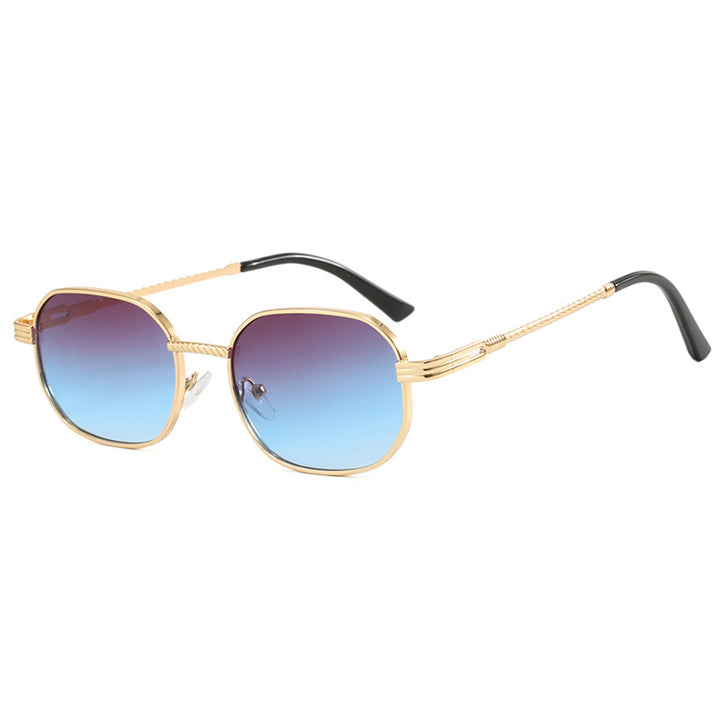 Dame stilige solbriller med geometrisk ramme og gradient linser Luvikno