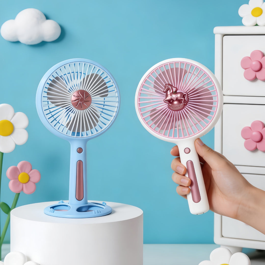 Dame Bærbar Mini-Ventilator med kreativt Dyredesign Luvikno