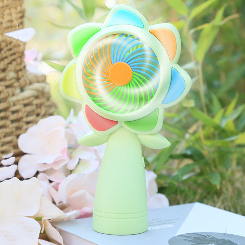 Unisex Bærbar Mini-Håndvifte i Blomsterdesign Luvikno