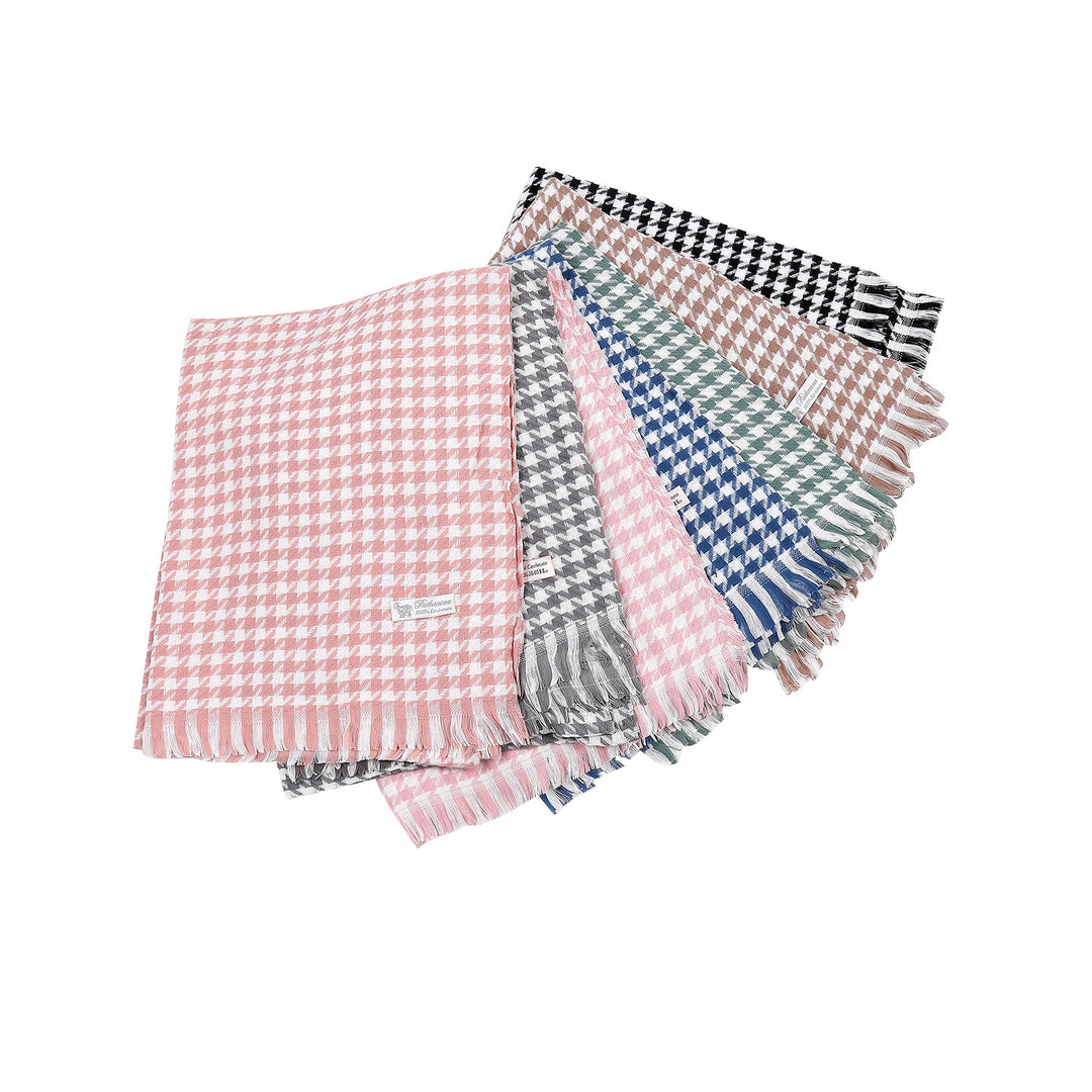 Dame elegant skjerf med houndstooth mønster Luvikno