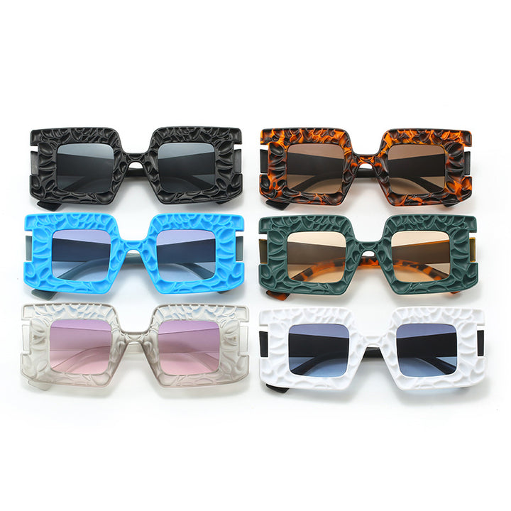 Dame oversized solbrille med strukturert ramme Luvikno