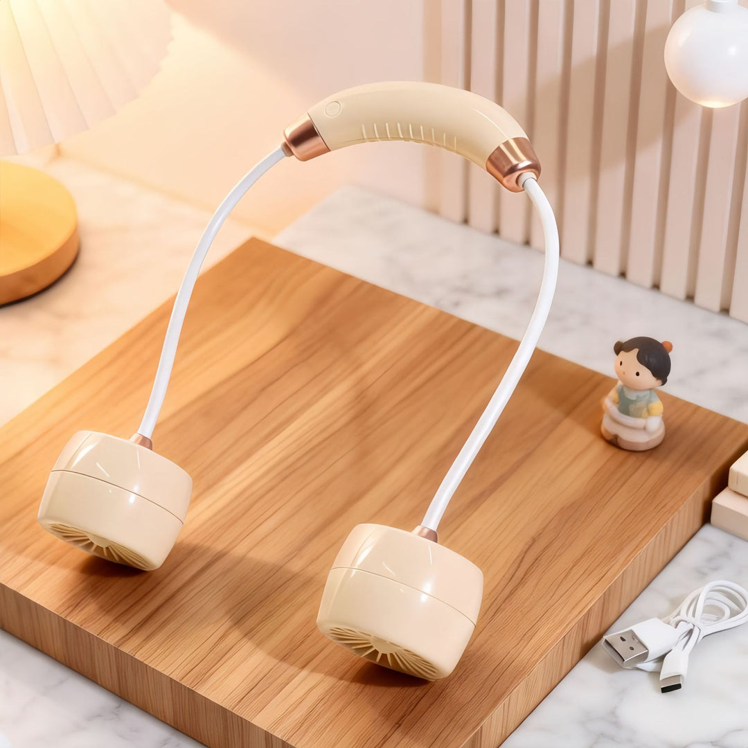 Dame Bærbar Nakkevifte med fleksibel design og integrert USB-port Luvikno