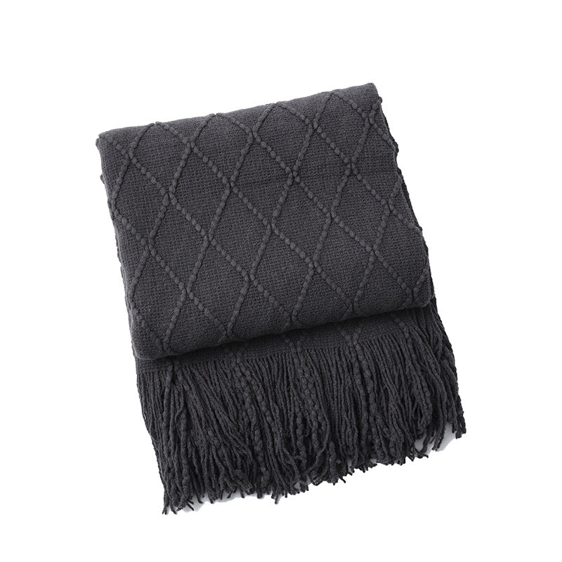 Damer Elegant og stilfullt bo- og kose-teppe med franser Luvikno