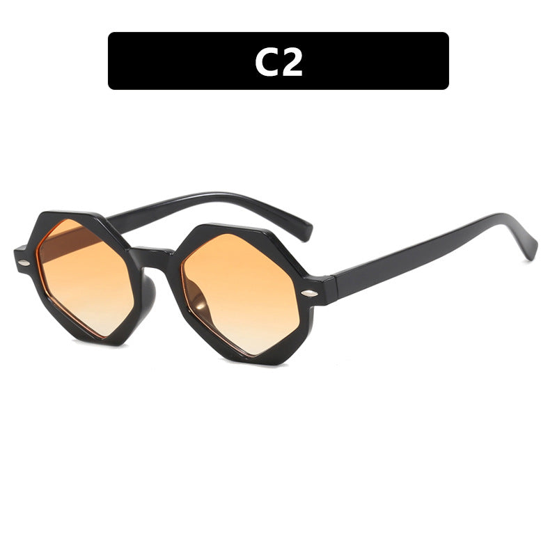Dame trendig solbrille i moderne åttkant-design Luvikno