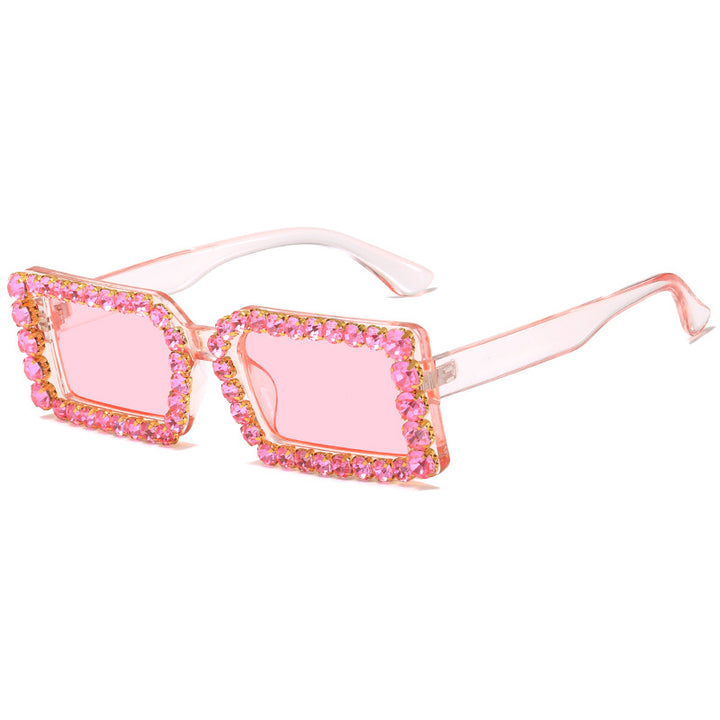 Dame moteriktig solbrille med glitrende rammedekorasjon Luvikno