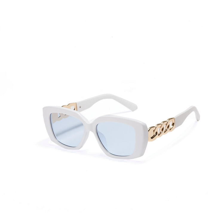 Dame elegant kvadratisk solbrille med gullutstyrt ramme Luvikno