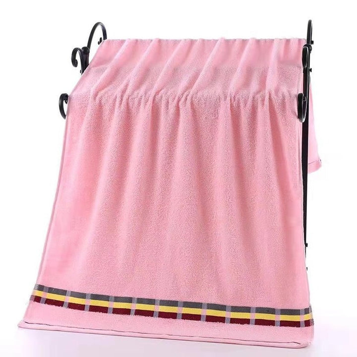 Dame Frotte Håndkle med elegant stripebård Luvikno