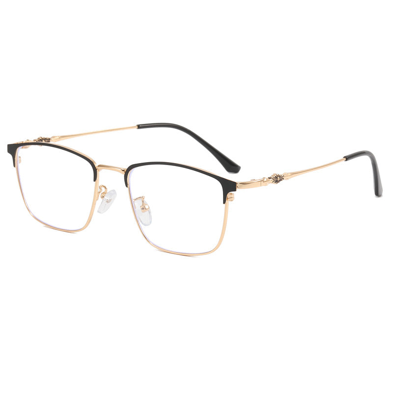 Dame moteriktig kvadratisk brille med elegant metallramme Luvikno