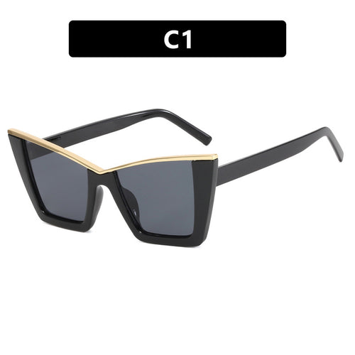 Dame moteriktig solbrille med unik geometrisk ramme Luvikno