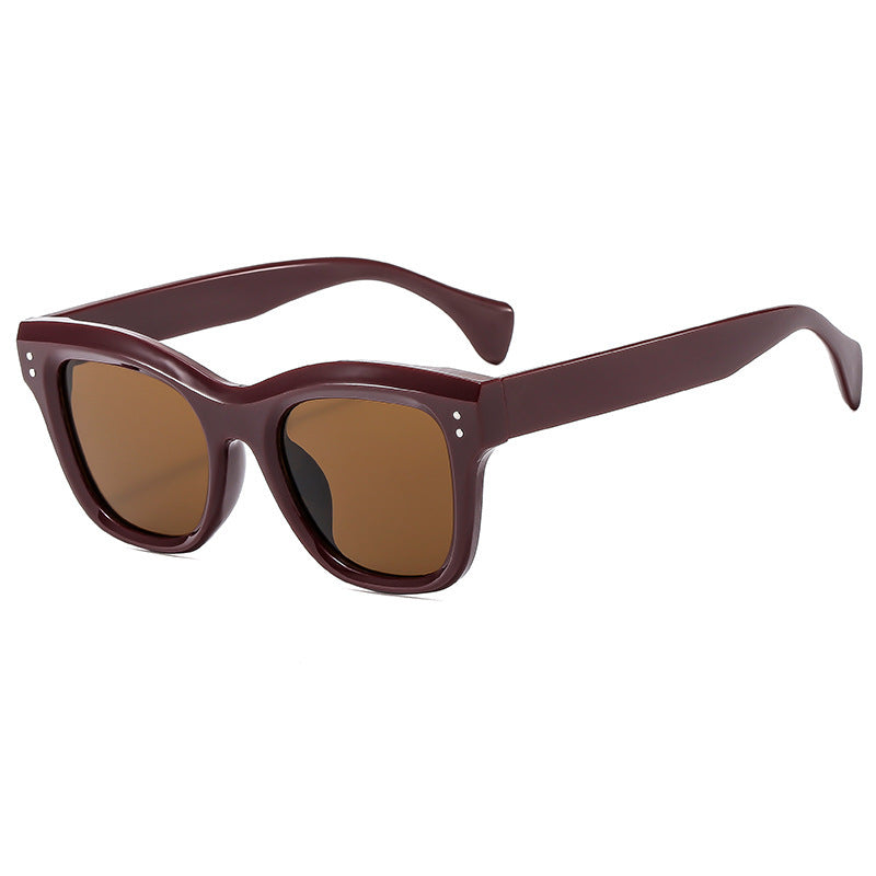 Damer oversized solbriller med avrundet firkantet ramme og UV-beskyttelse Luvikno
