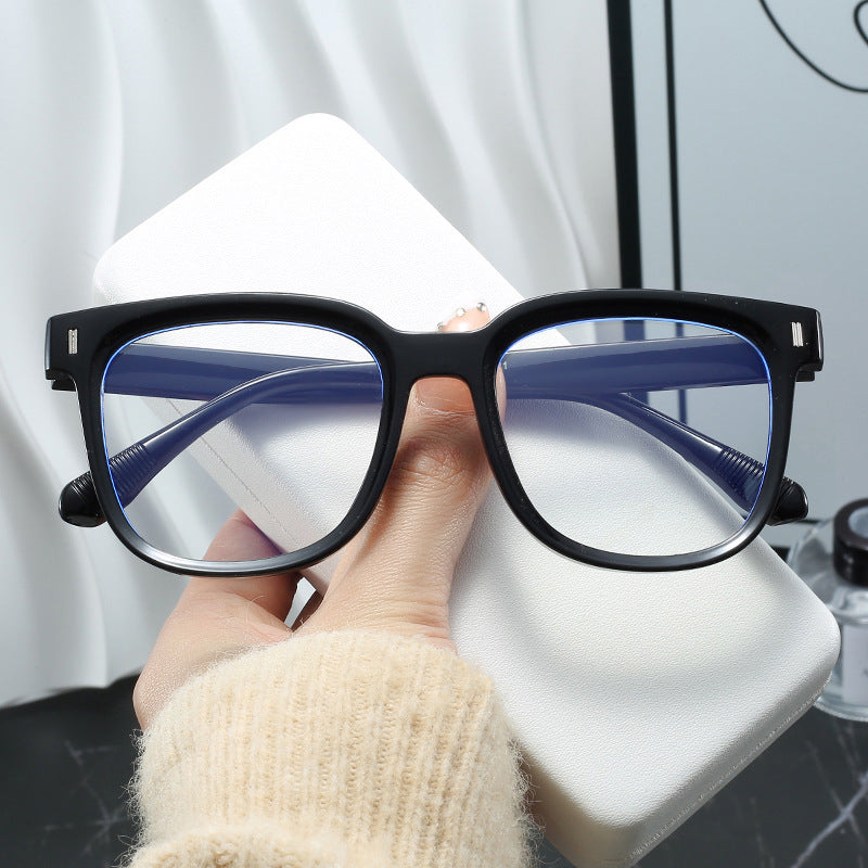 Dame trendy rektangulære briller med blå glass Luvikno