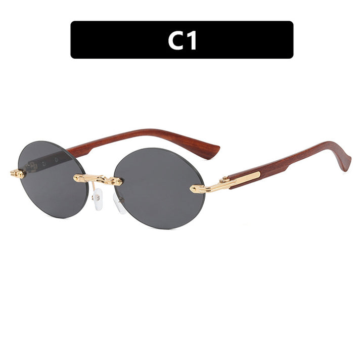 Dame rund solbrille med elegant treinnramme og UV-beskyttelse Luvikno