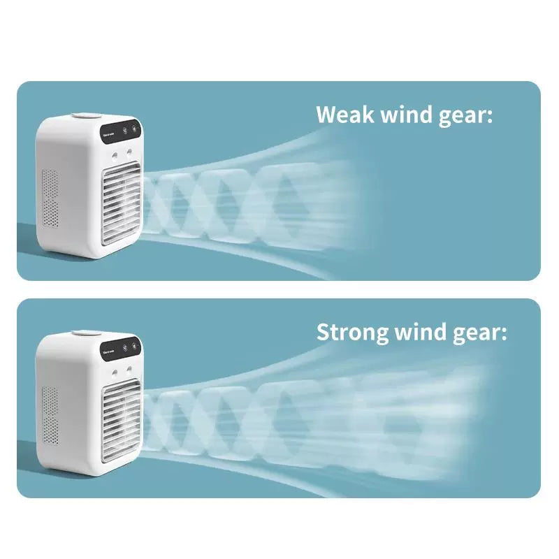 Unisex en størrelse personlig skrivebords-evaporator-mikrokjøler med øvre fylling isreservoir justerbare multi-vinkel-luftutløp hviskende stille USB-vifte Luvikno