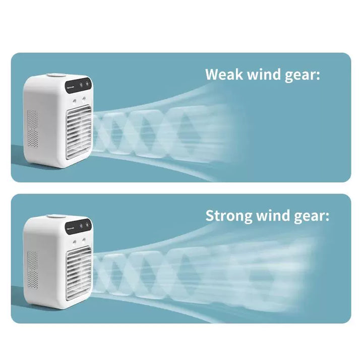 Unisex en størrelse personlig skrivebords-evaporator-mikrokjøler med øvre fylling isreservoir justerbare multi-vinkel-luftutløp hviskende stille USB-vifte Luvikno